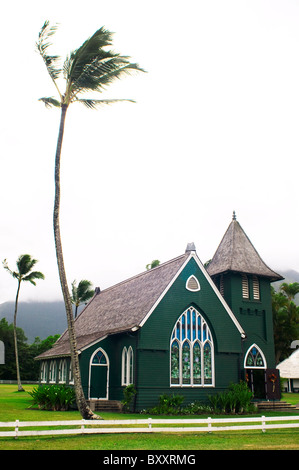 Hawaiianische Kirche in Hanalei Stockfoto