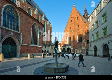 St. Mary Square und St. Barbara-Kirche in Krakau, Polen Stockfoto