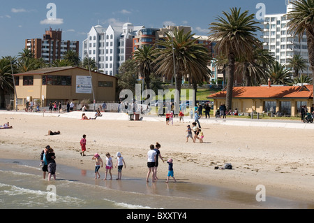 St Kilda Beach in Port Phillip Bay, Melbourne, Australien Stockfoto