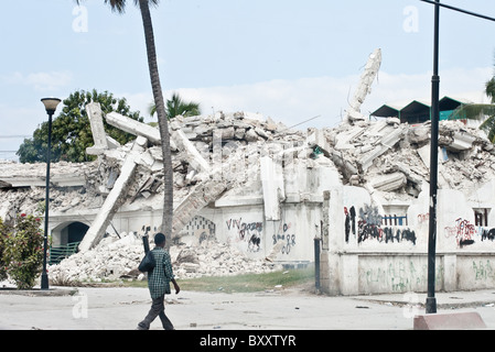 Schäden Sie durch das massive Erdbeben in Haiti am 12. Januar 2010. Stockfoto