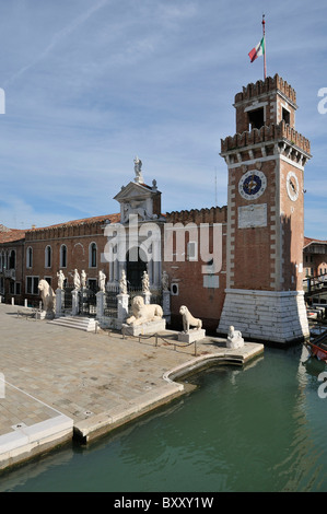 Venedig. Italien. Eintritt in die Arsenale im Stadtteil Castello. Stockfoto