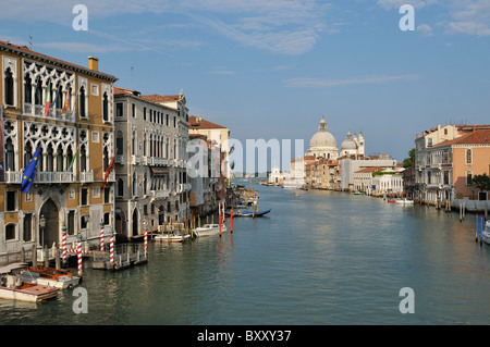 Venedig. Italien. Blick auf den Canal Grande in Richtung La Salute & Punta della Dogana. Stockfoto