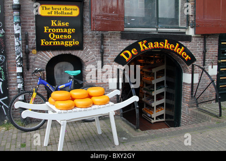 De Kaaskelder Keller Käseladen in Amsterdam, Holland Stockfoto