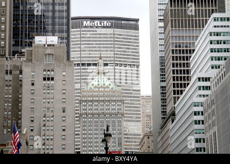 Die MetLife und Helmsley Building an der Park Avenue in New York, Amerika Stockfoto