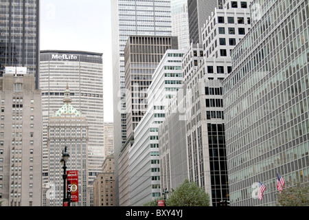 Die MetLife und Helmsley Building an der Park Avenue in New York, Amerika Stockfoto