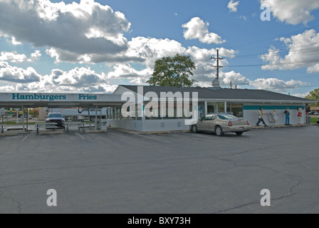 Polk-A-Punkt Drive-In Restaurant entlang der Route 66 in Braidwood, Illinois, USA Stockfoto