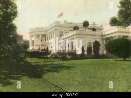 Ca. 1910er Jahre Hand-getönten Foto von The White House, Washington DC, USA. Stockfoto