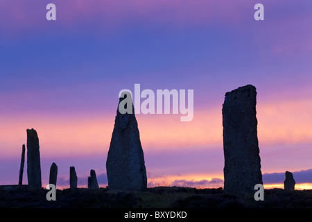 Der Ring of Brodgar stehenden Steinen Orkney Islands-Schottland Stockfoto