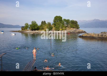 Baden, Samnanger nr Bergen, westlichen Fjorde, Norwegen Stockfoto