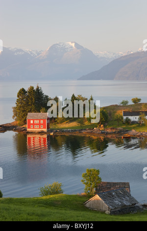 Kleine Insel in Samnanger nr Bergen, westlichen Fjorde, Norwegen Stockfoto