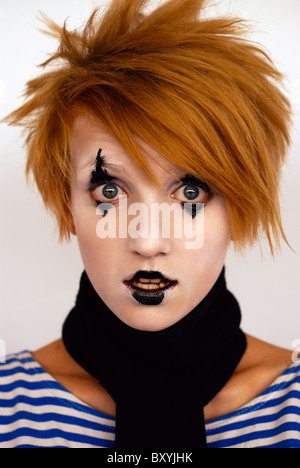 dramatischen roten Pantomime. Close-up Stockfoto