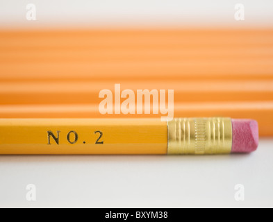 Bleistift mit Nummer Stockfoto