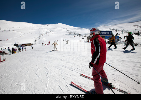 Estacion Esqui Sierra Nevada Granada Andalusien España Skistation Andalusien Spanien Stockfoto