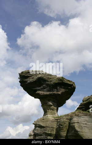 Die Bunnet Stane (oder Motorhaube Stein) rock-Formation, in der Nähe von Gateside Fife Schottland. Stockfoto