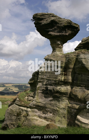 Die Bunnet Stane (oder Motorhaube Stein) rock-Formation, in der Nähe von Gateside Fife Schottland. Stockfoto