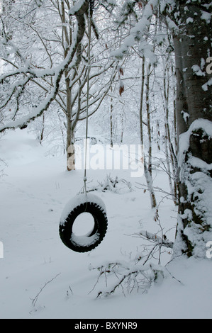 Reifen im Schnee Stockfoto