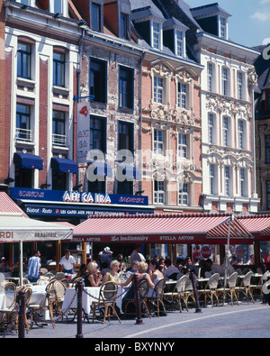 Cafe, Place du General de Gaulle, Lille, Nord Pas De Calais, Frankreich Stockfoto