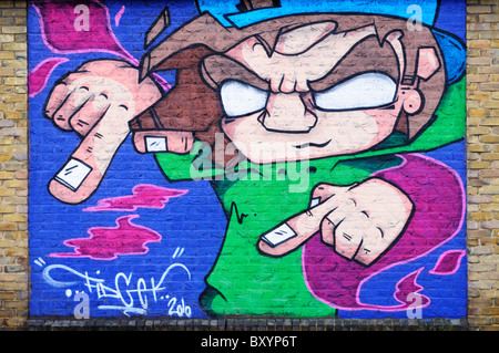 Graffiti Street Art Wandbild, Newmarket Road, Cambridge, England, UK Stockfoto