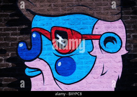 Graffiti Street Art Wandbild, Newmarket Road, Cambridge, England, UK Stockfoto