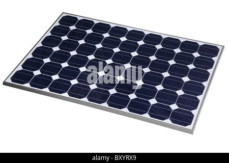 Solar-Panel-Ausschnitt auf weißem Hintergrund Stockfoto