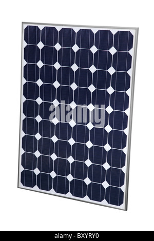 Solar-Panel-Ausschnitt auf weißem Hintergrund Stockfoto