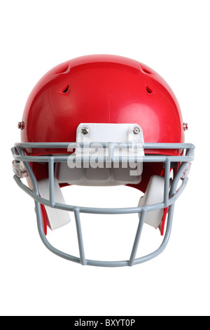 Football Helm auf weißem Hintergrund Stockfoto