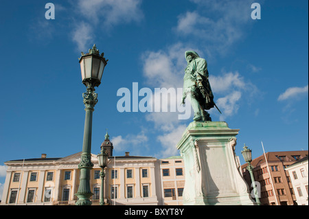 Statue von König Gustav Adolf von Schweden, Gustav-Adolf-Platz, Göteborg, Schweden. Stockfoto