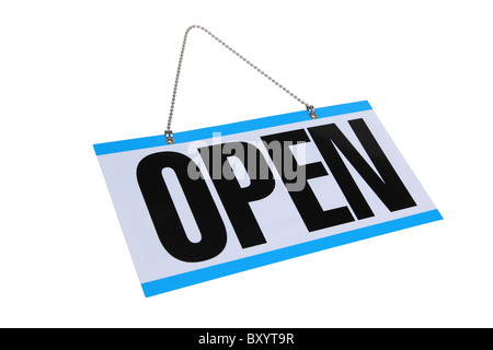 Open sign on white background Stockfoto