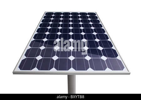 Solar-Panel-Ausschnitt auf weißem Hintergrund Stockfoto