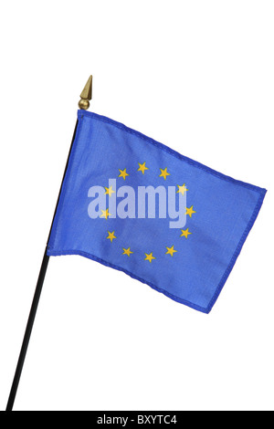 EU-Flagge auf weißem Hintergrund Stockfoto