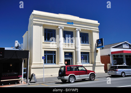 Historische Gebäude der ANZ Bank, Talbot Street, Geraldine, Canterbury, Südinsel, Neuseeland Stockfoto