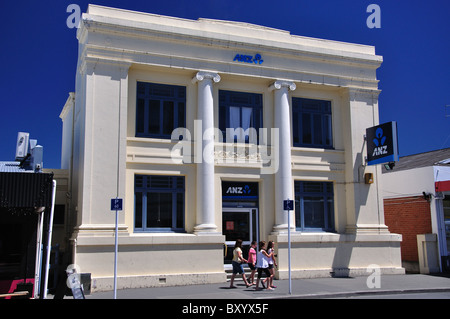 Historische Gebäude der ANZ Bank, Talbot Street, Geraldine, South Canterbury, Canterbury, Südinsel, Neuseeland Stockfoto