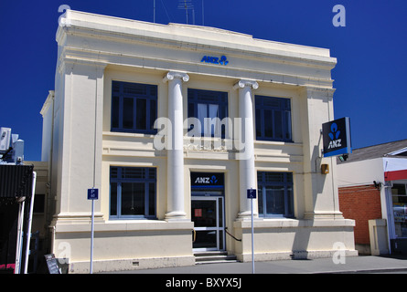 Historische Gebäude der ANZ Bank, Talbot Street, Geraldine, South Canterbury, Canterbury, Südinsel, Neuseeland Stockfoto