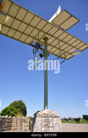 Richard William Pearse Monument (Eindecker-Flugpionier), Waitohi, Canterbury, Südinsel, Neuseeland Stockfoto