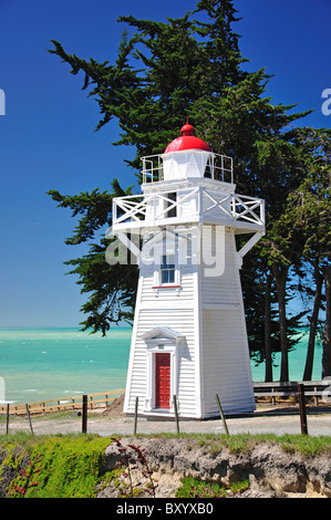 Das historische Blackett's Lighthouse, Maori Hill, Caroline Bay, Timaru, Canterbury, Südinsel, Neuseeland Stockfoto