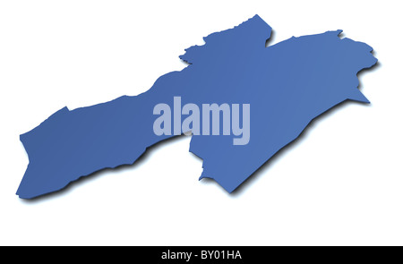 Karte des Kantons Neuenburg - Schweiz Stockfoto