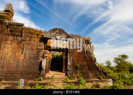 Alten Khmer-Tempel-Ruinen von Phnom Chisor - Takeo Province, Kambodscha Stockfoto