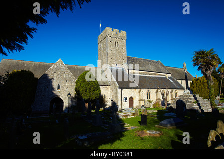 Kirche St Illtud, Llantwit Major, Glamorgan, Süd-Wales, UK Stockfoto