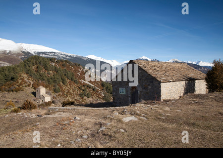 Einsiedeleien Fajanillas und Virgen De La Peña, Tella, Nationalpark Ordesa und Monte Perdido, Huesca, Spanien Stockfoto