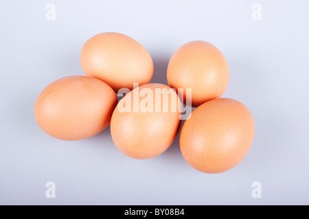 Eiern isoliert auf weiss, Nahaufnahme Stockfoto