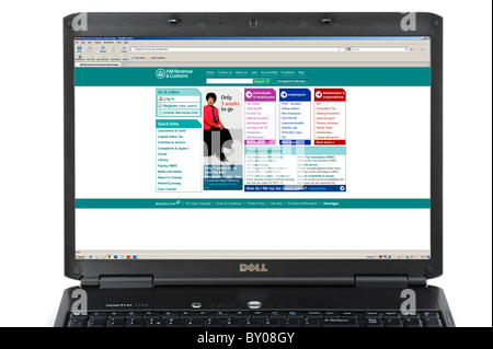 Surfen im HM Revenue and Customs Ort auf einem Laptop-Computer, UK Stockfoto