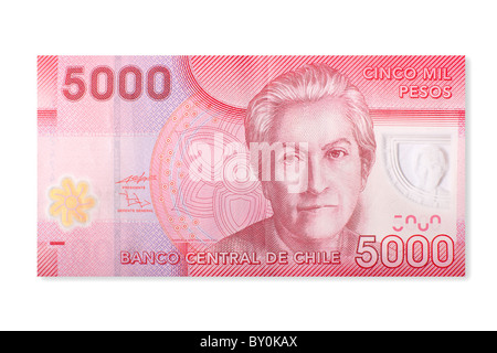 Die neue chilenische 5000 Pesos bill Stockfoto