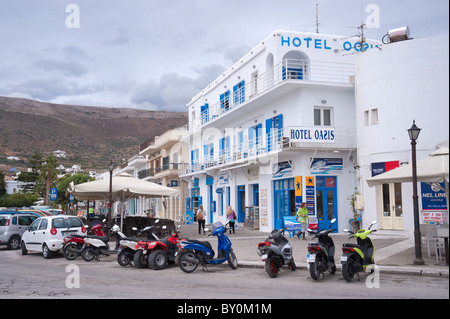 Hotel Oasis in Parikia, auf den griechischen Kykladen-Insel Paros. Stockfoto