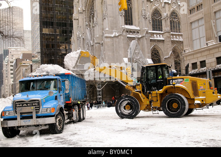 Schnee, Sturm, 26. Dezember 2010, New York City, 5th Avenue, Nähe der 59th Street, Manhattan, Stockfoto