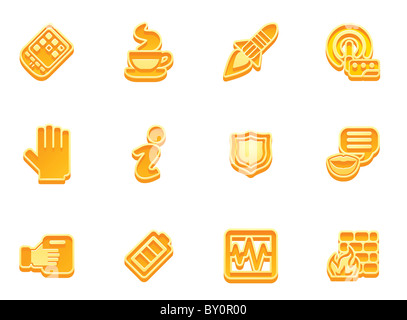 Abbildung einer Reihe von Internet-Computer-Applikations-icons Stockfoto