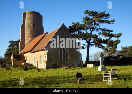 Rundturm Ramsholt Kirche, Suffolk, England Stockfoto
