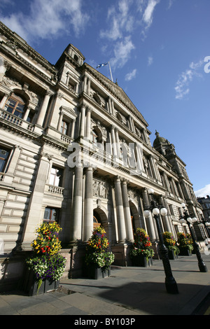 Stadt in Glasgow, Schottland. Die William Young erbaute City Chambers ist Heimat von Glasgow City Council und der Herr Probst von Glasgow Stockfoto