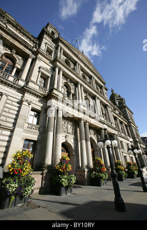 Stadt in Glasgow, Schottland. Die William Young erbaute City Chambers ist Heimat von Glasgow City Council und der Herr Probst von Glasgow Stockfoto