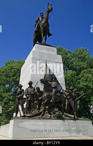 Das Virginia Denkmal, Gettysburg National Military Park, Pennsylvania, Vereinigte Staaten von Amerika. Stockfoto