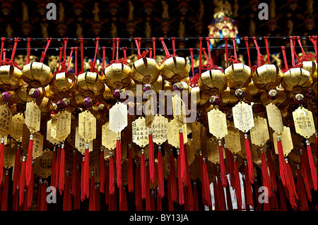 Windspiele im 北方文物 Tempel in Sun Moon Lake, Taiwan. Stockfoto